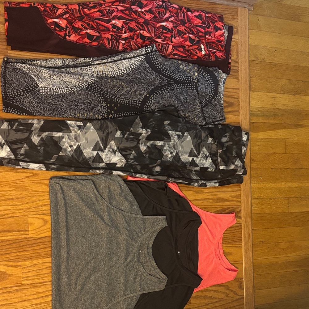 Women’s Activewear collection - tanks & leggings, size large